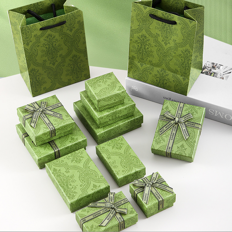 Jewelry Boxes Manufacturer - Enamel Green Bowknot High-end Storage Packaging Gift Boxes