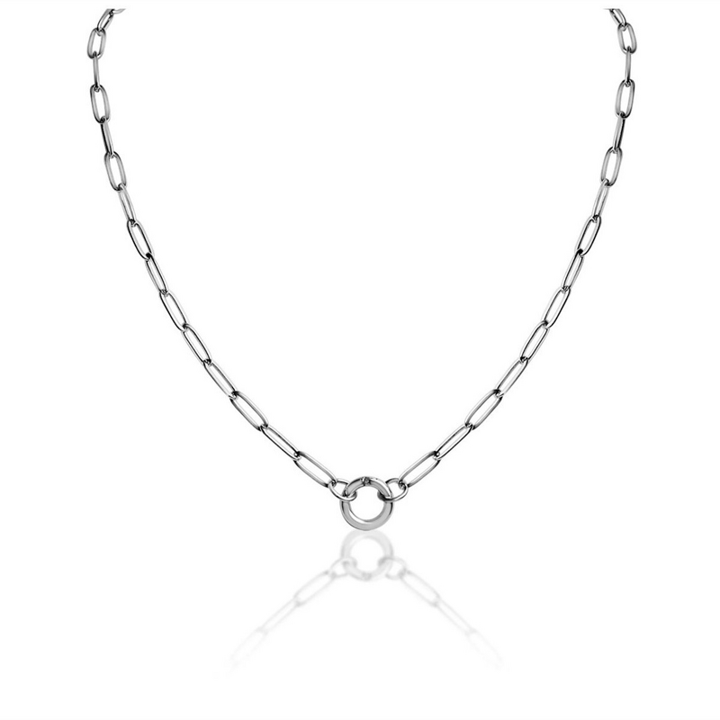 Stainless Steel Paperclip Necklace Manufacturer - Simple Circle Pendant Unisex DIY Clavicle Chain Hot Selling