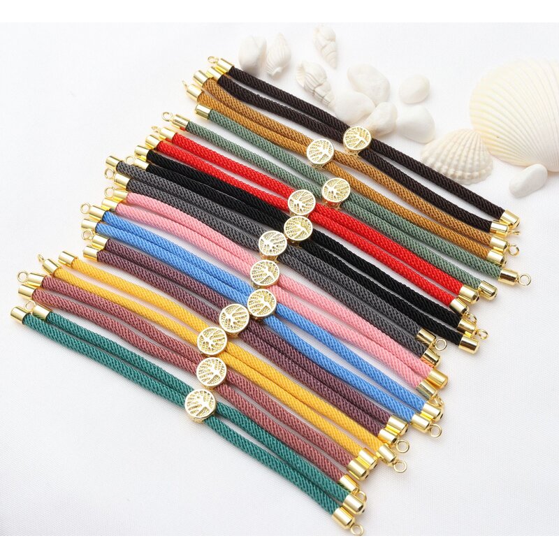 DIY Jewelry Bracelet Manufacturer - 18K Gold Brass Slip Clasp Half-Finished Milan Cord with Nylon Twisted Ropes