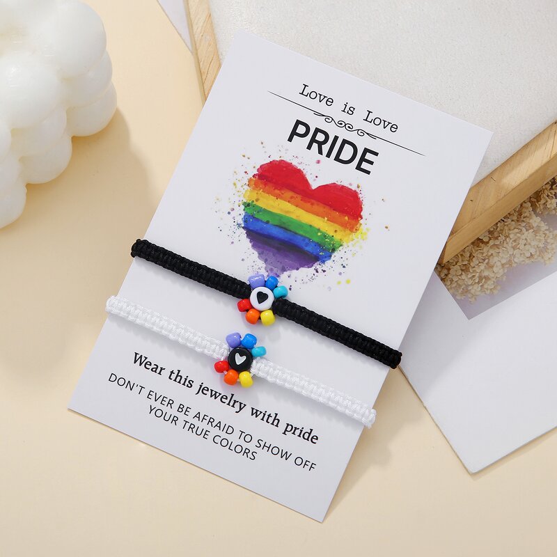 Adjustable Wish Bracelet Manufacturer - Customizable Love Heart Pendant Woven Handmade String Lucky