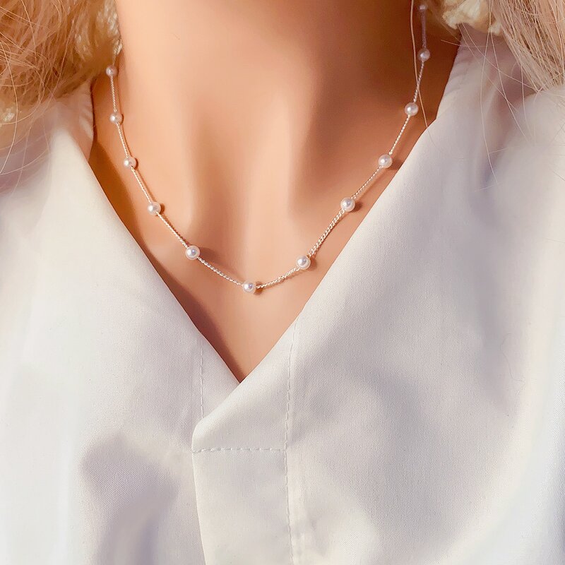 Customized Pendant Necklaces Manufacturer - Gold Plated Chain with Pearl White Shells 26 English Letters