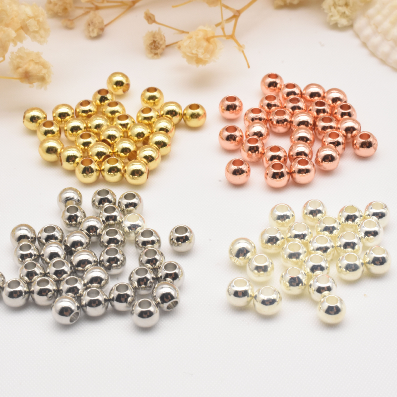 DIY Jewelry Beads Manufacturer - Small Gold Beads Rose Gold Plated Available Loose Glossy Handmade Accessories