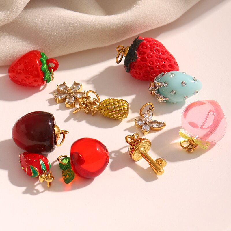 DIY Charms for Jewelry Manufacturer - Stainless Steel Cute Acrylic Resin Colorful Pendants & Marking Accessories