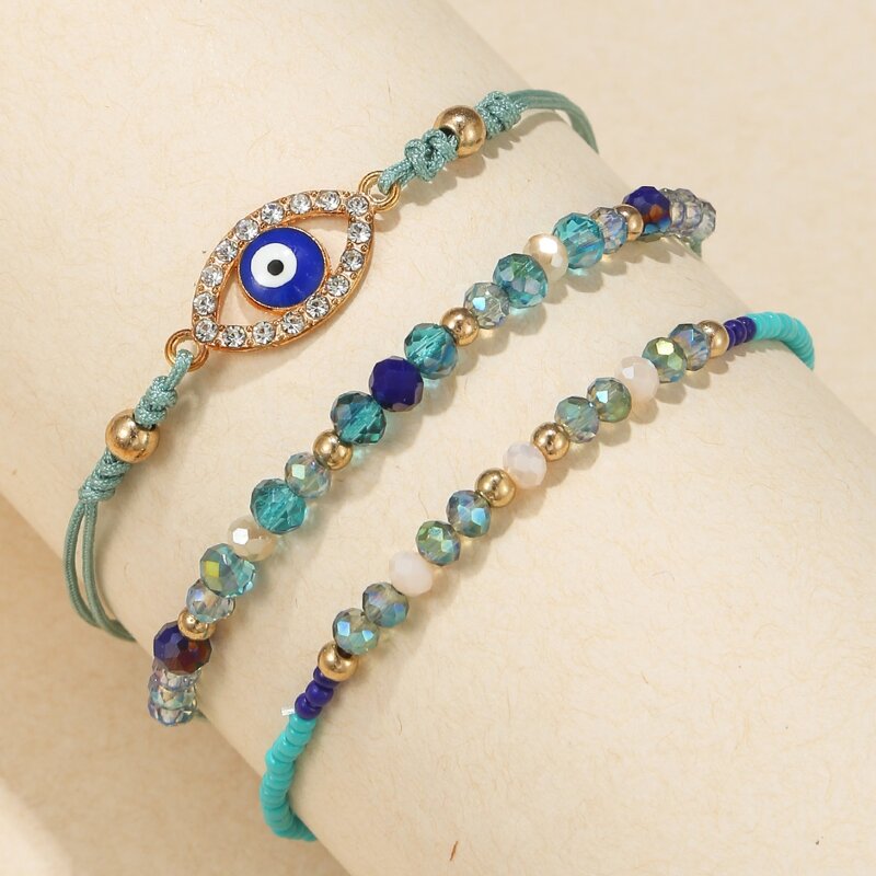 Evil Eye Bracelet Manufacturer - Beaded Adjustable for Protection Fashion Jewelry Set