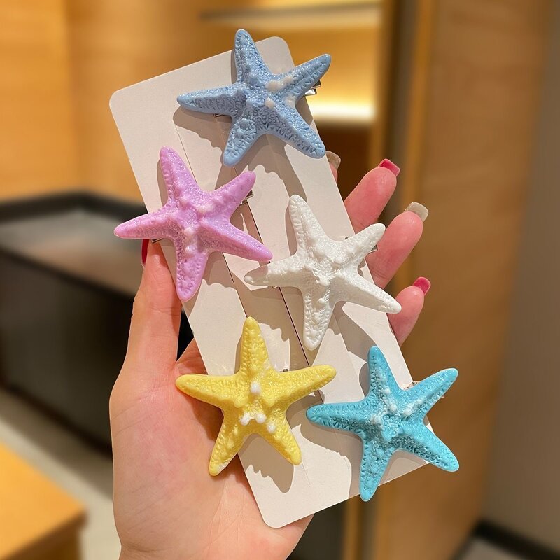 Summer Hair Clips Manufacturer - Ocean Colorful Starfish Customized 3D Starfish Hair Accessory Wholesale