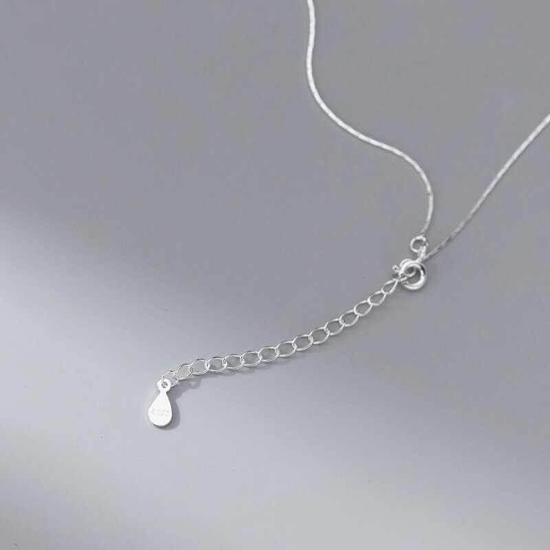 925 Silver Necklace Manufacturer - Adjustable Pendant Chain with Sparkling Zircon Platinum Plated Elegent Jewelry