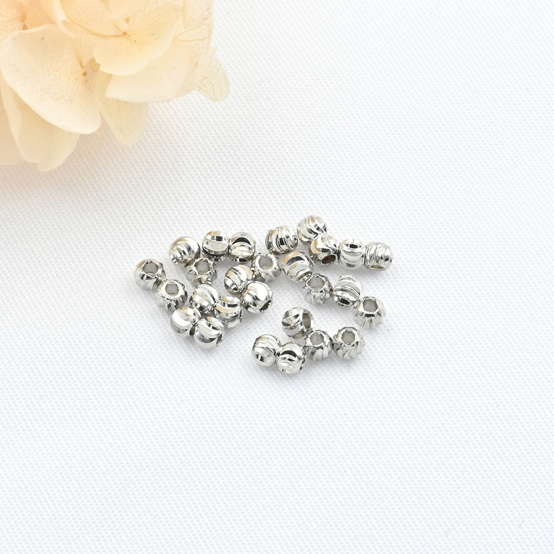 Beading Accessories Manufacturer - 14/18K Gold-Plated Copper Watermelon & Carved Pumpkin 3mm Solid Loose Beads