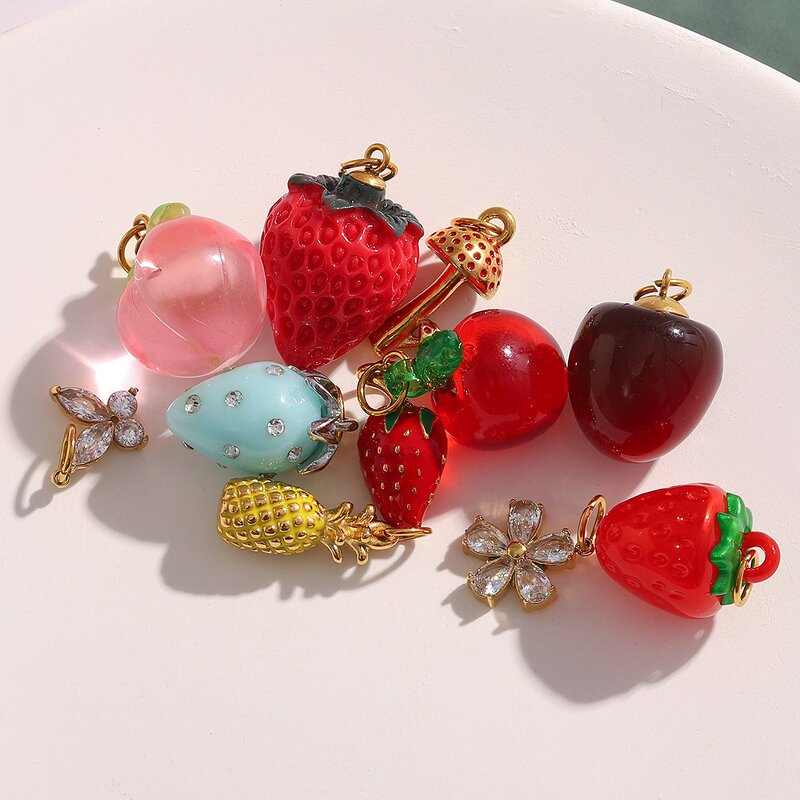 DIY Charms for Jewelry Manufacturer - Stainless Steel Cute Acrylic Resin Colorful Pendants & Marking Accessories
