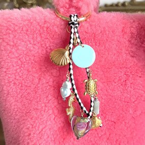 Bag Keychains Manufacturer - Colorful Retro Stainless Steel DIY Shell Conch Fish Bone Rope Pendant Best-selling