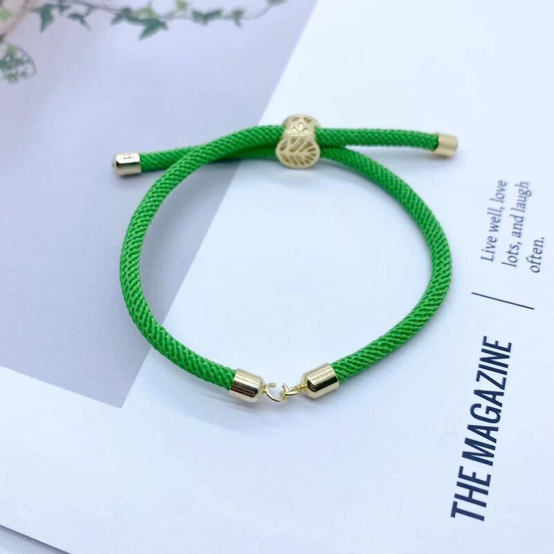 DIY Jewelry Bracelet Manufacturer - 18K Gold Brass Slip Clasp Half-Finished Milan Cord with Nylon Twisted Ropes