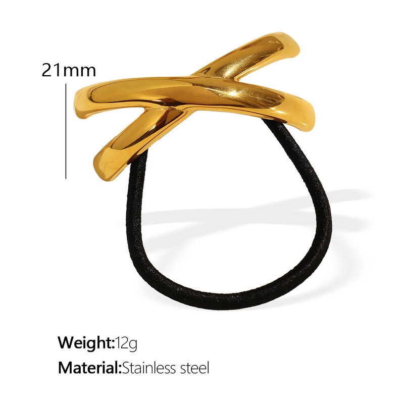Hair Loop Manufacturer - Stainless Steel Irregular Arc-shaped Rubber Band Tie Ponytail Temperament Headbands