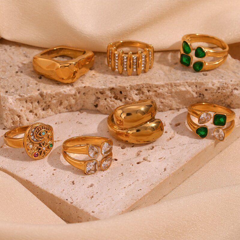 Chunky Rings for Women Manufacturer - Zirconia Diamond Tungsten Nail Ring Gold Plated Stainless Steel Accessories