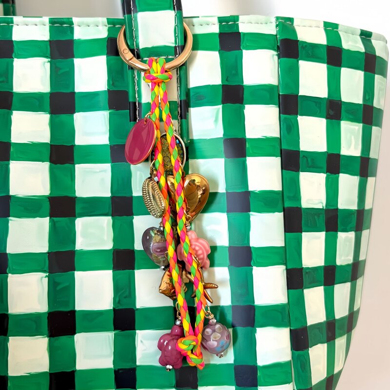 Bag Keychains Manufacturer - Colorful Retro Stainless Steel DIY Shell Conch Fish Bone Rope Pendant Best-selling