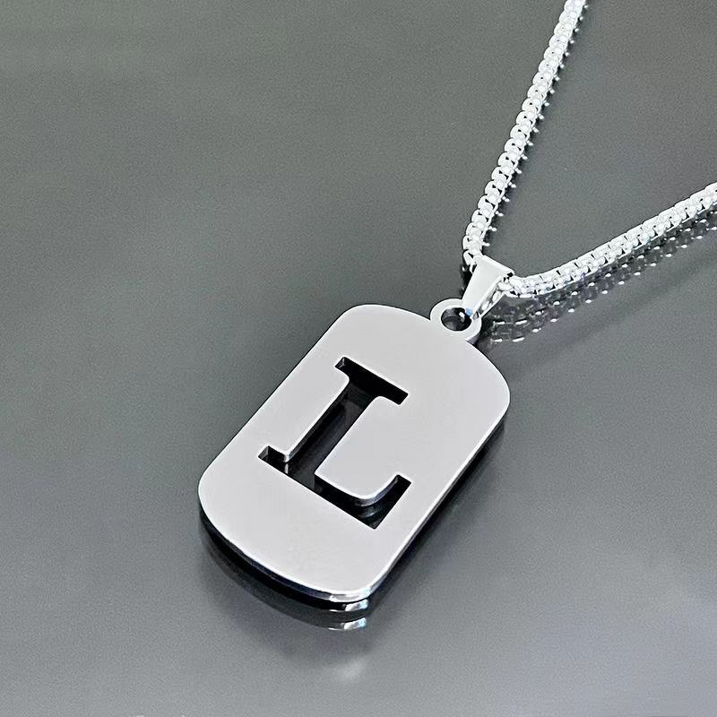 Alphabet Letters Necklace for Couples Manufacturer - Stainless Steel Link Chain 26 Versatile Unisex Clothing Accessory