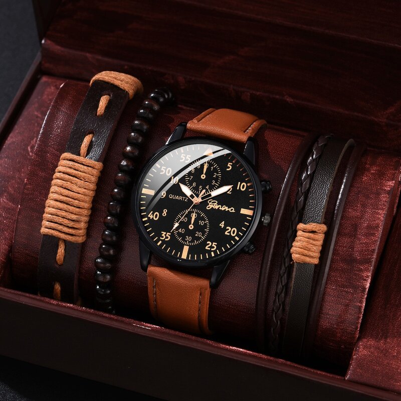 Men's Watch Set Manufacturer - Alloy Quartz Business Sports Classic Boy Bracelet Jewelry Set Wholesale