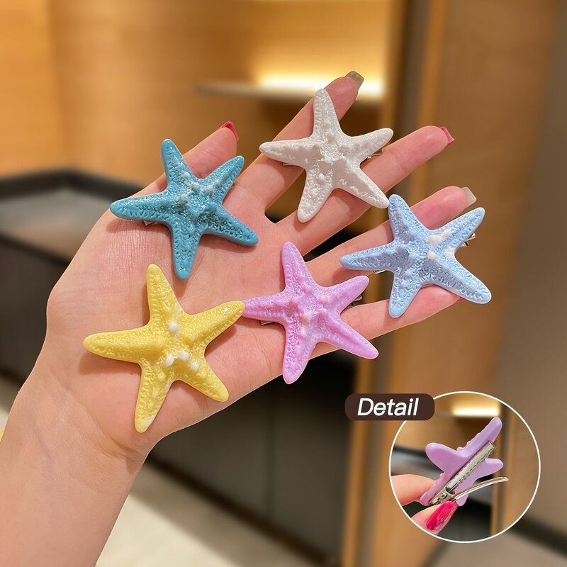 Summer Hair Clips Manufacturer - Ocean Colorful Starfish Customized 3D Starfish Hair Accessory Wholesale