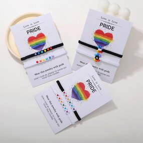 Adjustable Wish Bracelet Manufacturer - Customizable Love Heart Pendant Woven Handmade String Lucky