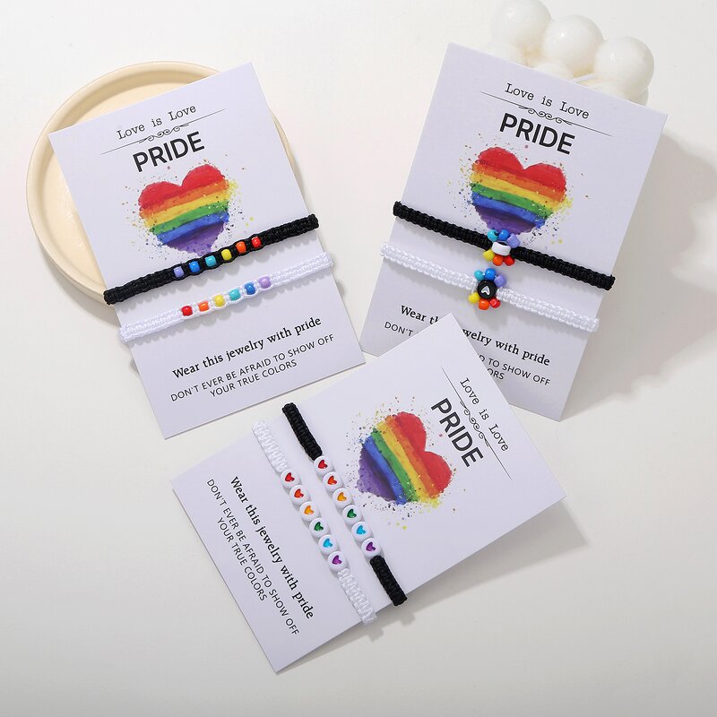 Adjustable Wish Bracelet Manufacturer - Customizable Love Heart Pendant Woven Handmade String Lucky