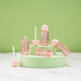 Lip Gloss Packaging Manufacturer - Stock Pink ABS Plastic Lip Balm Tube 3ml for Women