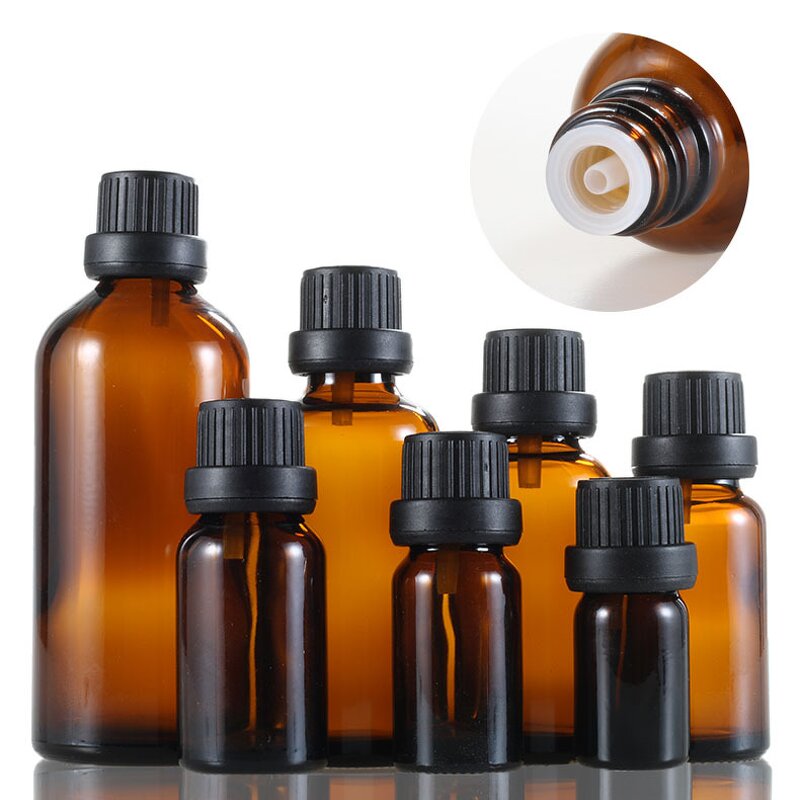Amber Glass Bottle Manufacturer - Tamper-Proof 10ml Cosmetic with Anti-Theft Lid Quick Delivery