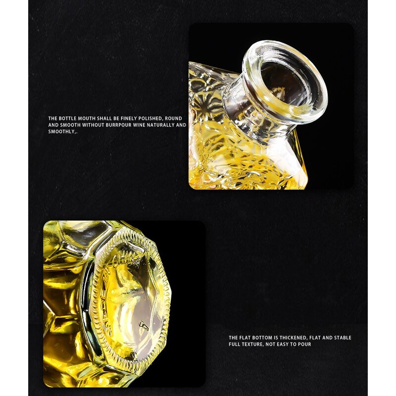 Mini Glass Whisky Bottle Set Manufacturer - 50ml Red Wine Popular Fruit Wine Engraved Styles