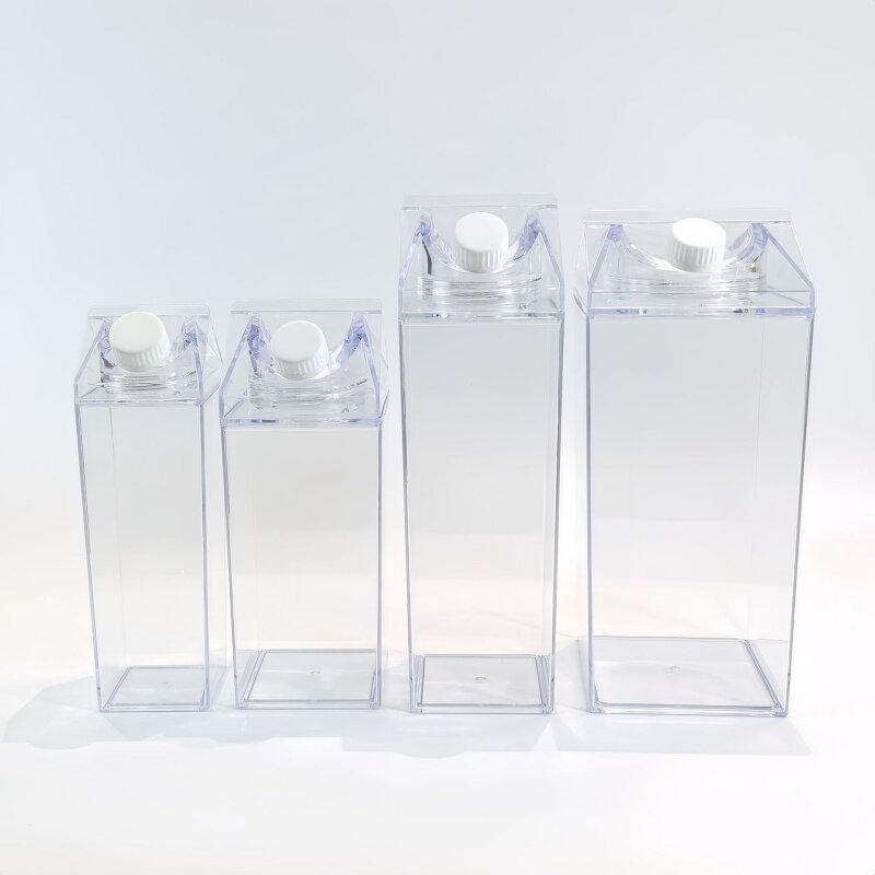 Milk Carton Shaped Water Bottle Manufacturer - 1L 500ml 750ml BPA Free See Through Acrylic