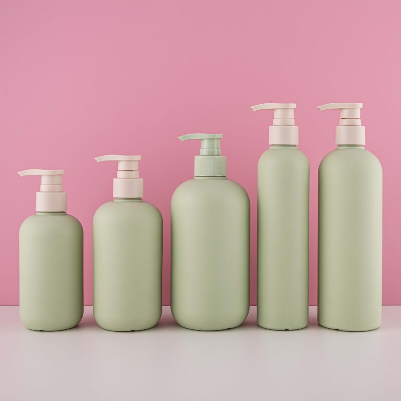 HDPE Plastic Shampoo Bottle Manufacturer - Luxury Green 200ml 250ml 300ml 400ml 500ml with Pump