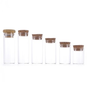 Round Glass Bottle Manufacturer - Wholesale Good Price Clear 37mm Diameter with Cork Top