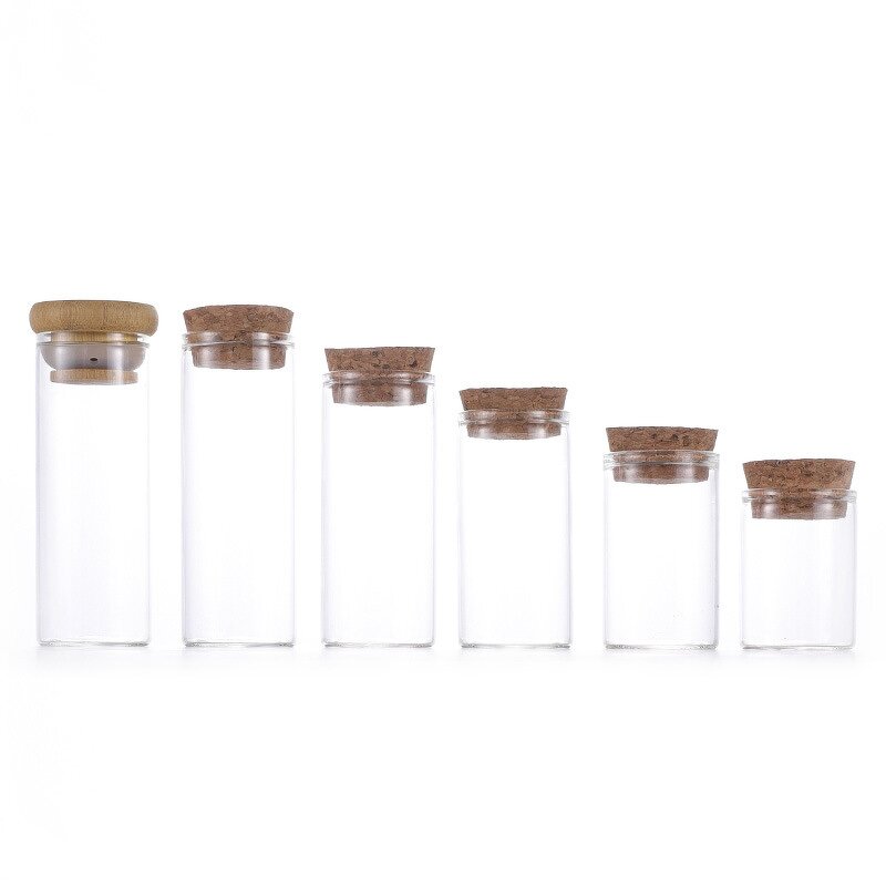 Round Glass Bottle Manufacturer - Wholesale Good Price Clear 37mm Diameter with Cork Top