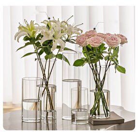Glass Vase Manufacturer - Tall Large Classic Multiple Size Floor Flower Cylinder Crystal Wedding