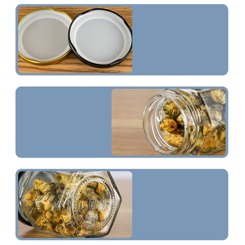 Glass Hexagon Honey Jar Manufacturer - Wholesale Cheap Transparent for Chili Jam Sealed