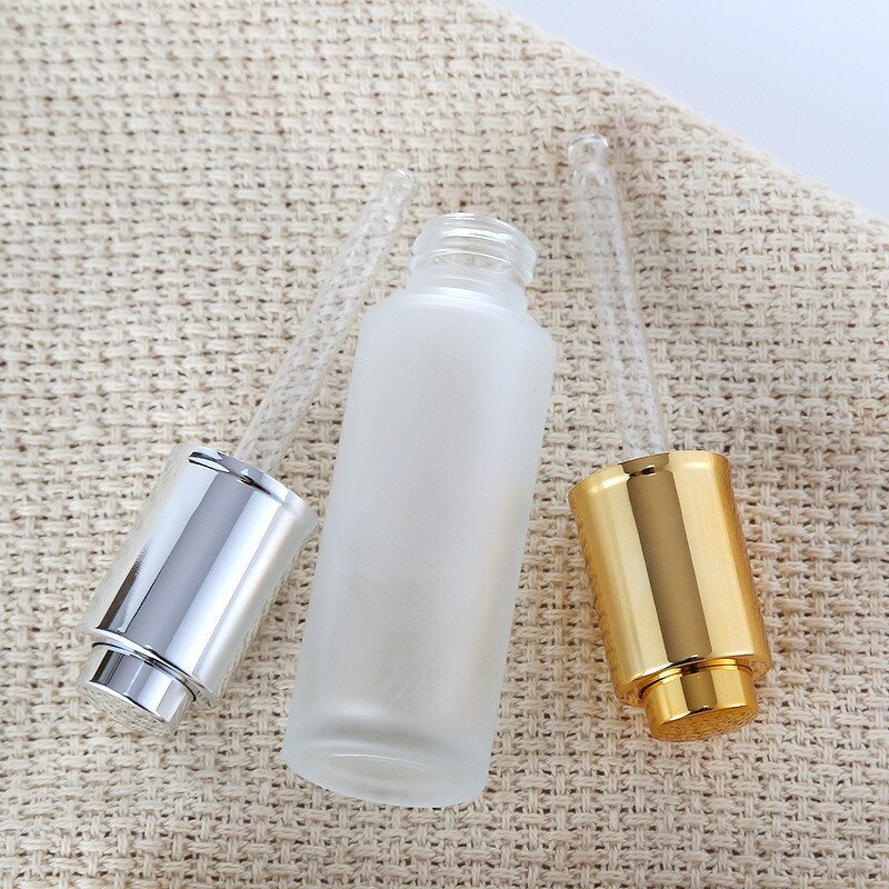 Glass Dropper Bottle Manufacturer - 15ml 20ml 30ml 50ml Clear Frosted with Press Pump Button Pipette