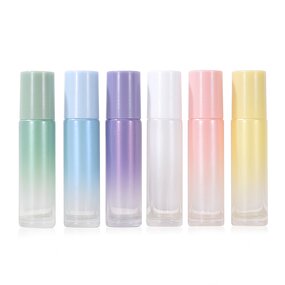 Glass Perfume Rolling Bottle Manufacturer - Popular 10ml Gradient Colour Empty Matte Colored Fragrance