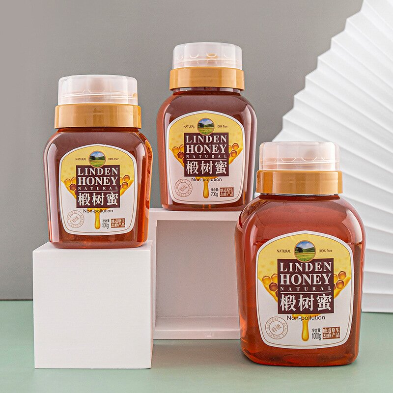 Plastic Honey Jar Manufacturer - 300g 700g 500g 1kg PET Transparent Square 1L Bottles