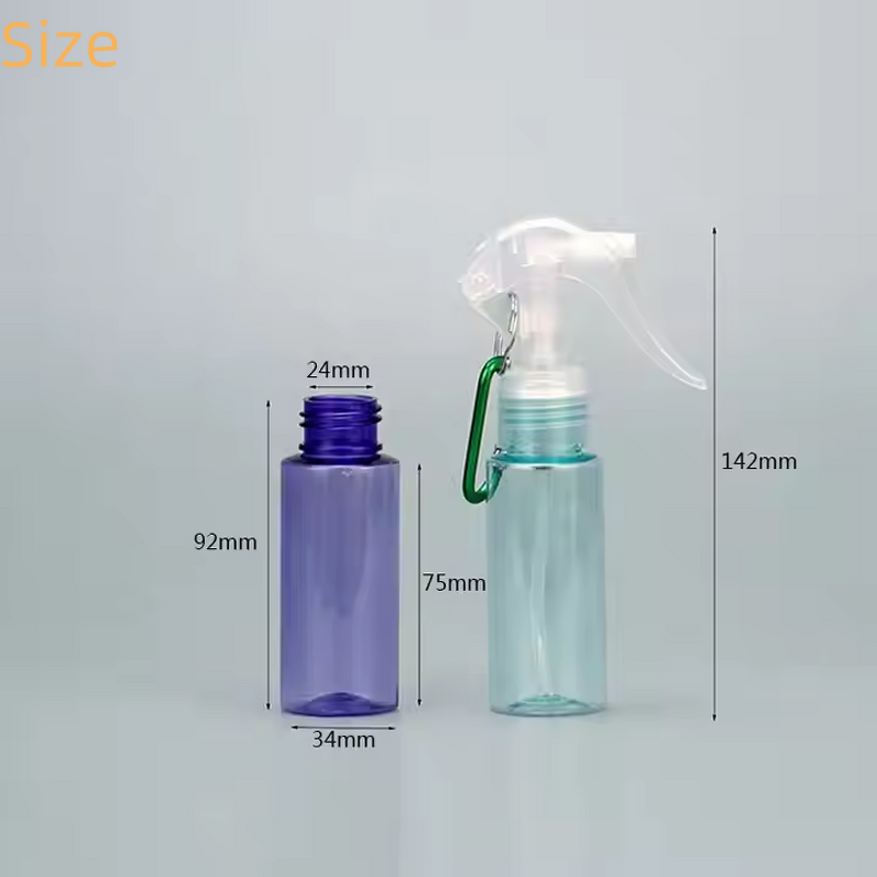 Mini Hair Spray Bottles Manufacturer - Wholesale 60ml Colored PET Portable Travel with Keychains