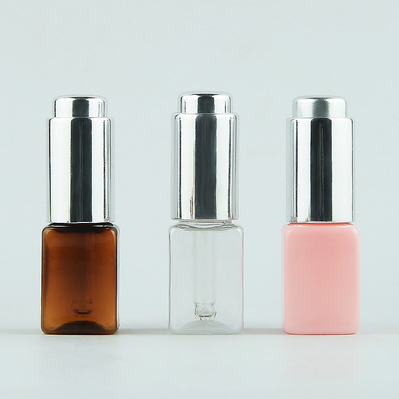Amber Plastic Serum Dropper Bottle Manufacturer - 10ml Square Essential Oil Cosmetic with Dropper Top
