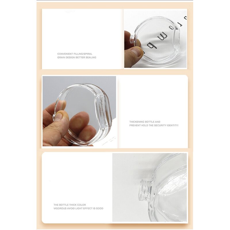 Glass Perfume Spray Bottle Manufacturer - Low MOQ Luxury Clear 30ml 50ml 100ml Flat Oval Cosmetic Oil