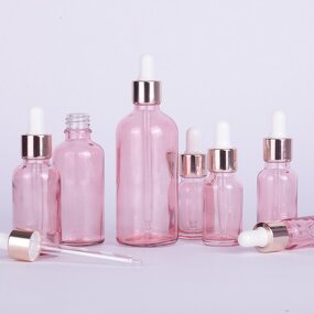 Glass Dropper Bottles Manufacturer - 30ml 50ml 100ml Cosmetic Pink Rose Gold for Essential Oil Perfume