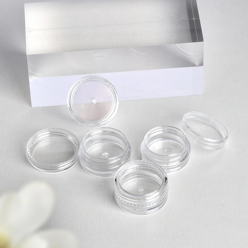 Transparent Cream Jar Manufacturer - Compact 2g 3g 5g Small Round PET Plastic for Skin Care Sample