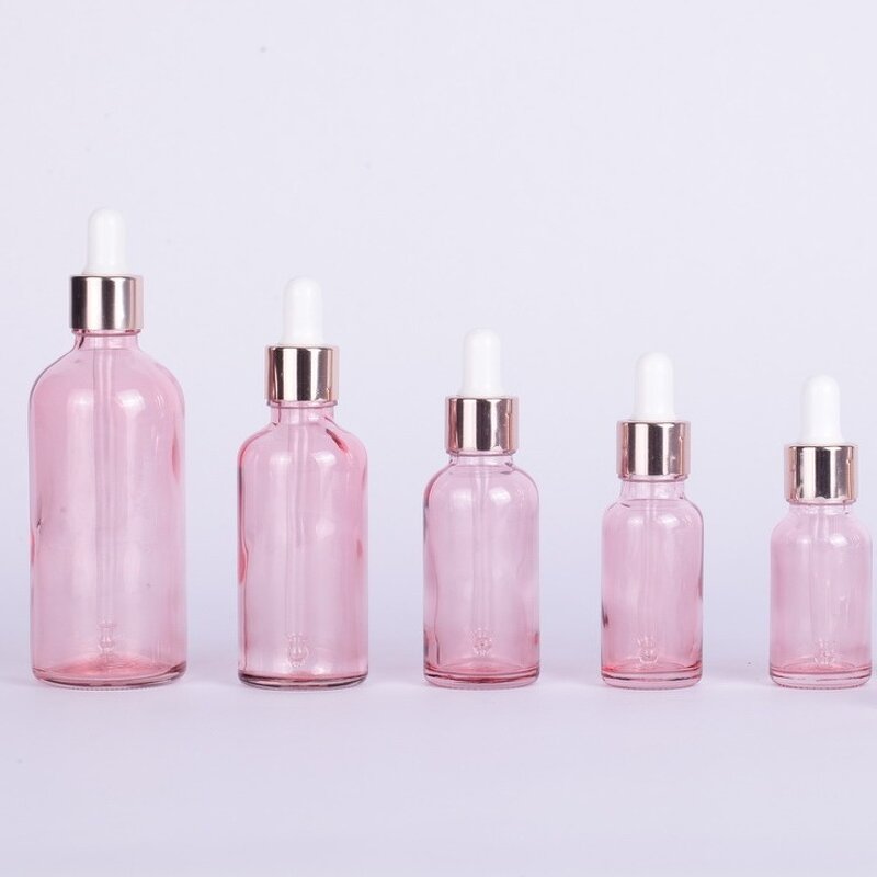Glass Dropper Bottles Manufacturer - 30ml 50ml 100ml Cosmetic Pink Rose Gold for Essential Oil Perfume