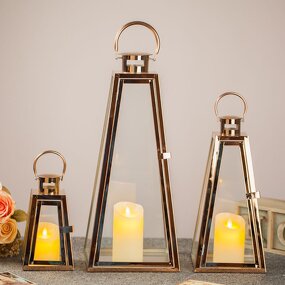 Stainless Steel Lantern Candle Holders Manufacturer - Set of 3 for Home & Wedding Decoration