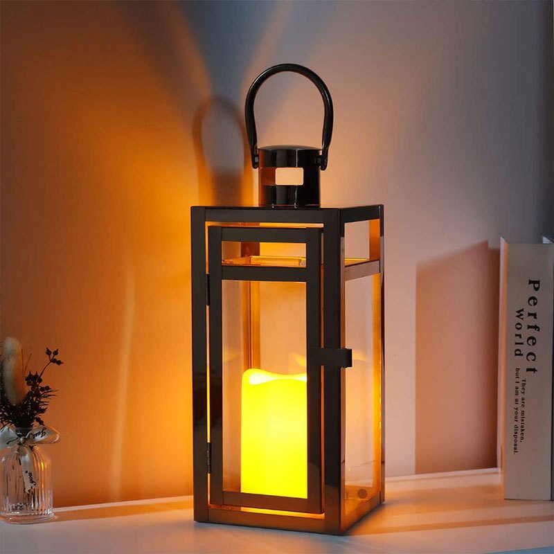 Metal Candle Holder Manufacturer - Custom Luxury Black Stainless Steel Square for Home Christmas Decoration