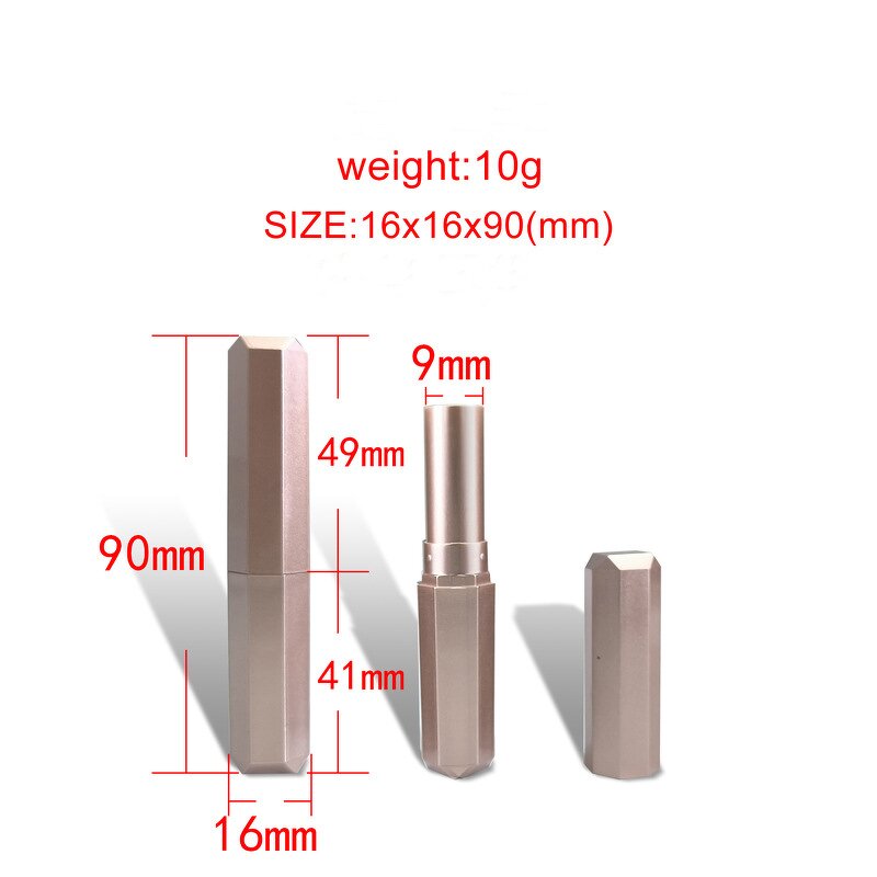 Lip Gloss Tube Manufacturer - High Quality Matte ABS Plastic 3ml Octagonal Skinny Rose Gold DIY