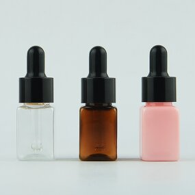 Amber Plastic Serum Dropper Bottle Manufacturer - 10ml Square Essential Oil Cosmetic with Dropper Top