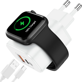 23W Apple Watch Charger Manufacturer - Portable Dual Ports Fast Charging Wall Adapter for iPhone Samsung AirPods Android