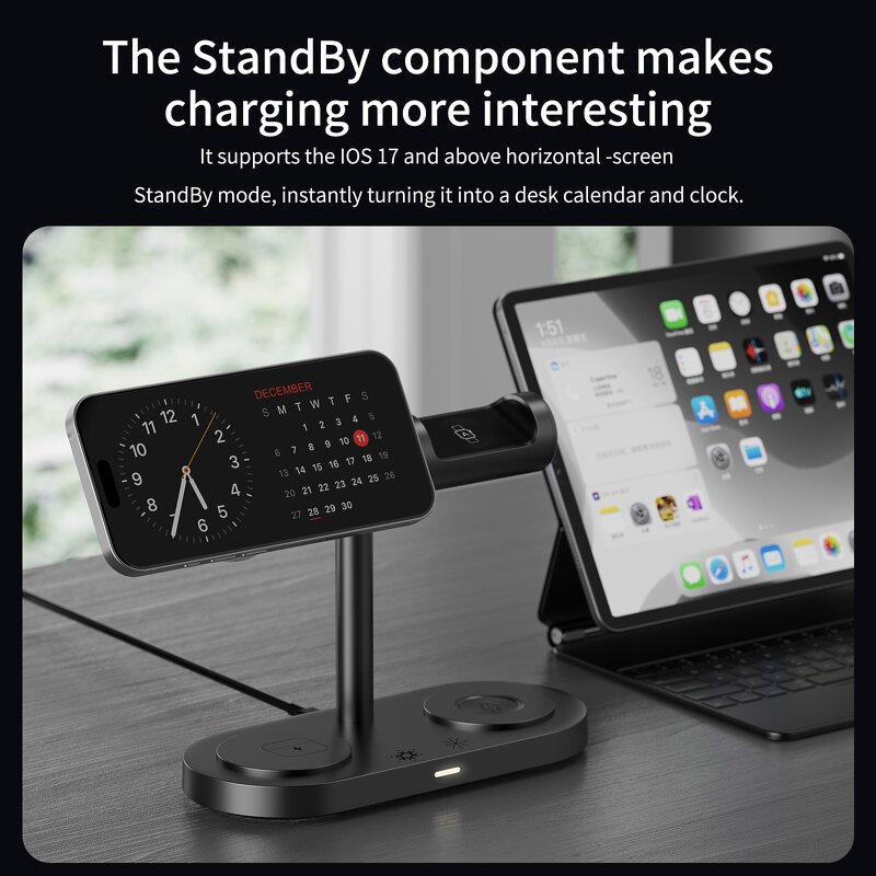 Qi2.2 25W Wireless Charging Station Manufacturer - 3 in 1 Magnetic with Active Fan Cooling for iPhone 16-12 Series & Type-C