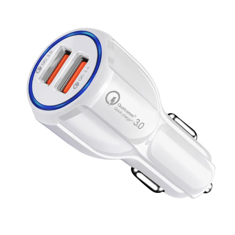Car Charger for Mobile Phone Manufacturer - Dual USB QC 3.0 Fast Charging Adapter Mini