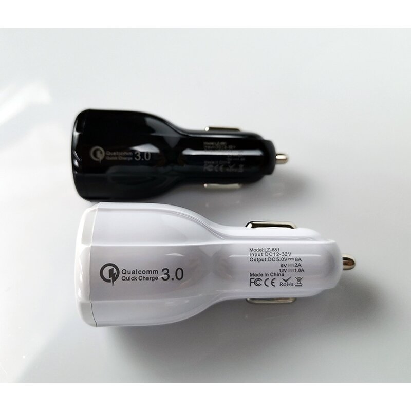 Car Charger for Mobile Phone Manufacturer - Dual USB QC 3.0 Fast Charging Adapter Mini