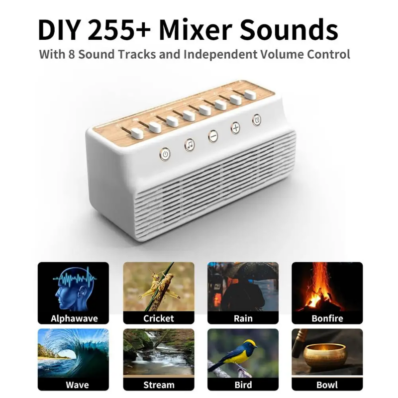 Portable White Noise Sleep Sound Machine Manufacturer - with 255+ Mixer Options Sleep Timer & Breath Therapy Headphone Jack