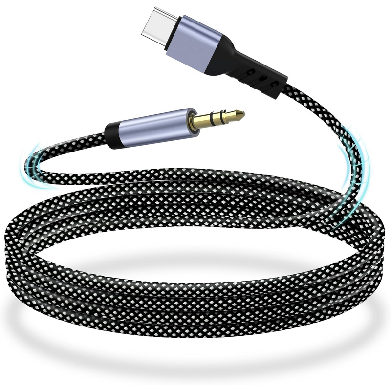 3.3ft Nylon Aux to USB C Cable Manufacturer - Type C to 3.5mm for Car Headphones Speakers for iPhone 15/16 Galaxy S24/S23